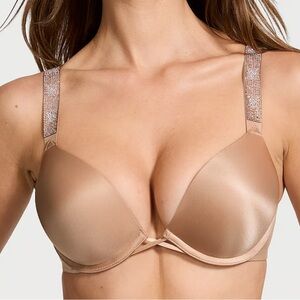Victorias Secret VERY SEXY Bombshell Add-2-Cups Shine Strap Push-Up Bra